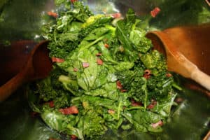 Wilted Spinach and Mushrooms with Bacon Recipe